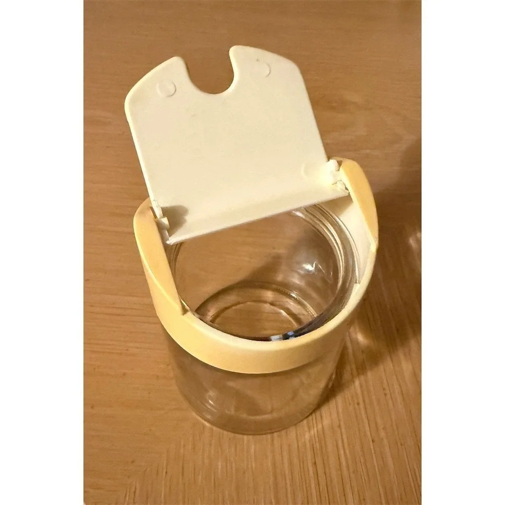 Vintage GEMCO Sugar Dispenser Glass Jar Yellow‎ Flip-Top Lid Mid Century